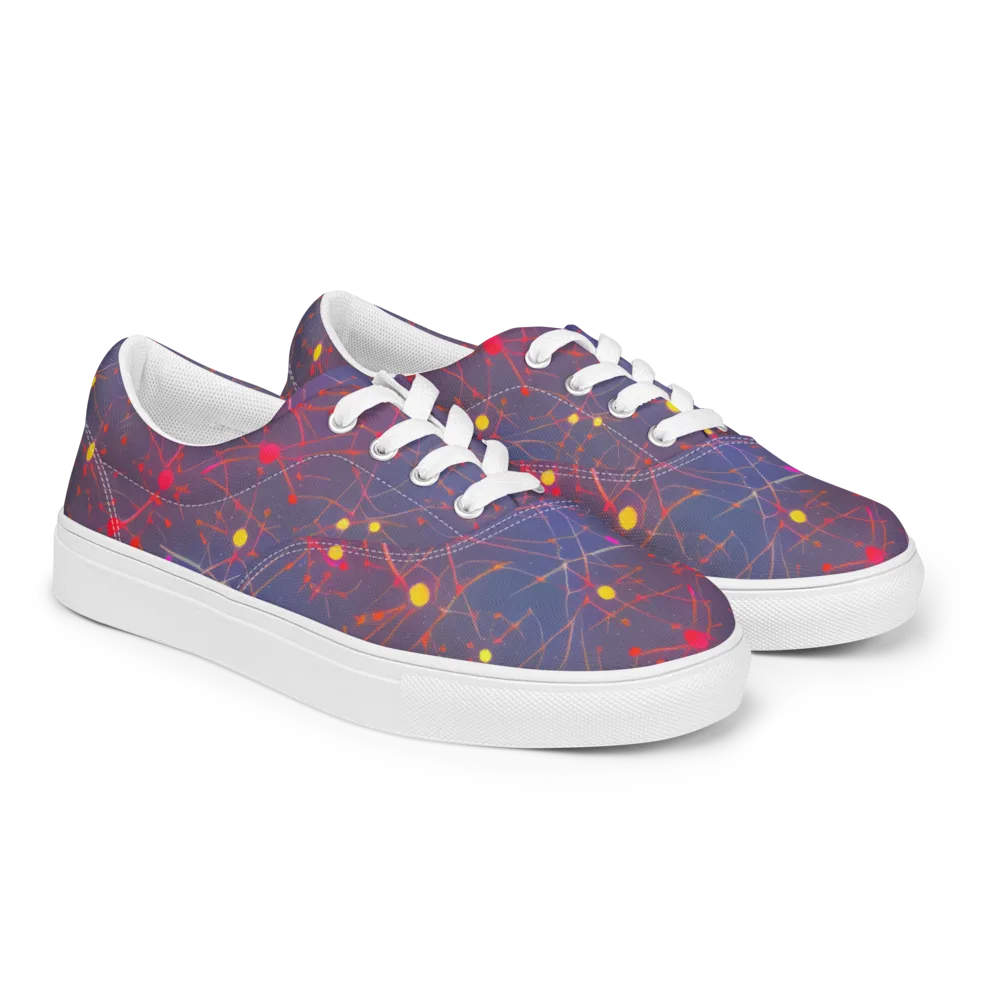 Neon Synapse on Men's Lace-Up Canvas Shoes — Right Front