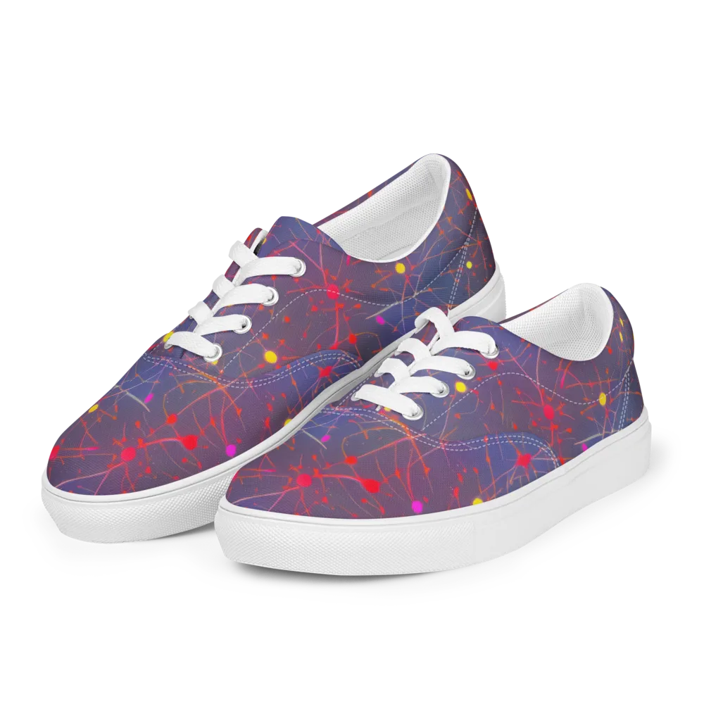 Neon Synapse on Men's Lace-Up Canvas Shoes — Left Front