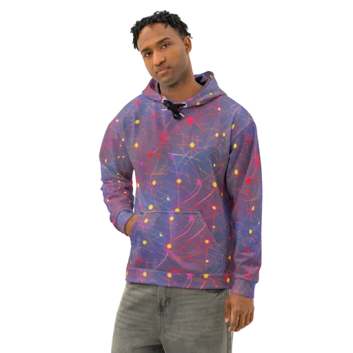 Neon Synapse on a Cotton Hoodie