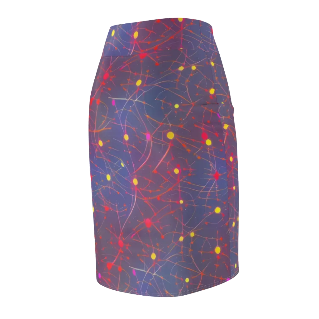 Neon Synapse on Pencil Skirt — Back Side