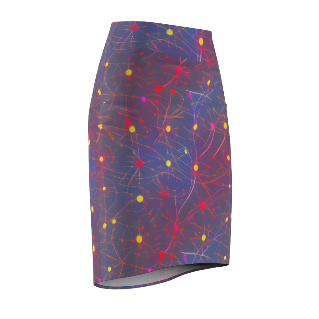 Neon Synapse on Pencil Skirt — Front Side
