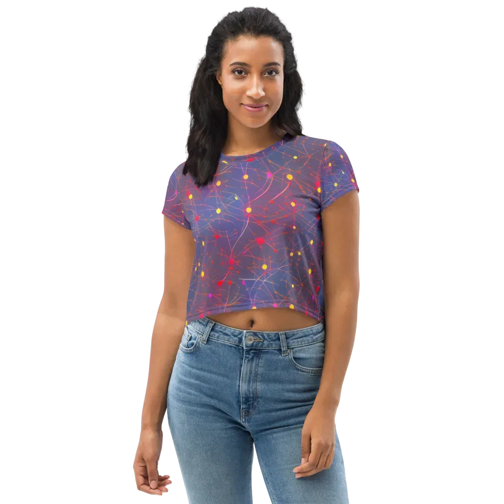 Neon Synapse on Crop Tee — Front