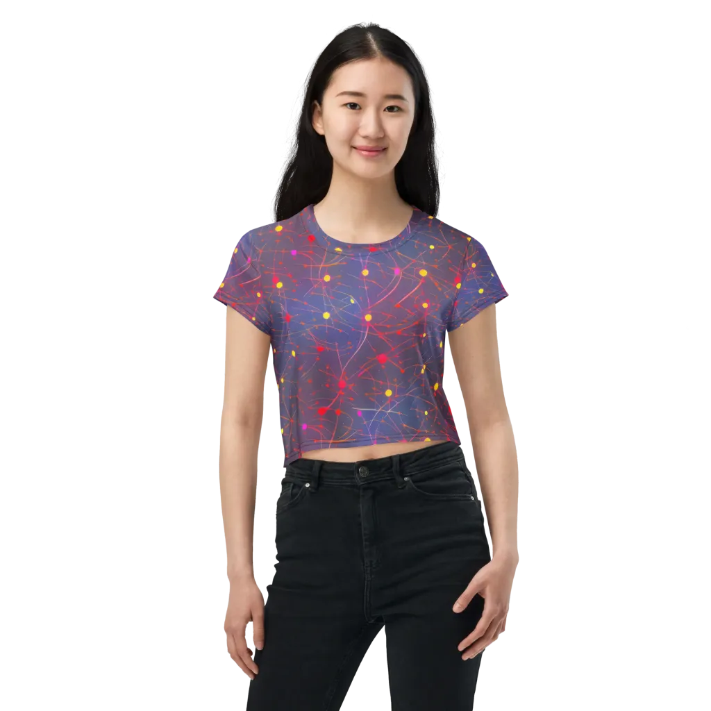 Neon Synapse on Crop Tee — Front