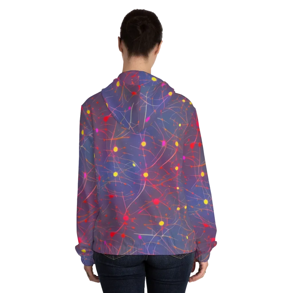 Neon Synapse on Women's Full-Zip Hoodie — Back On Person