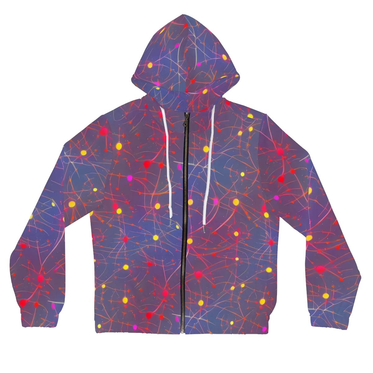 Neon Synapse on Women's Full-Zip Hoodie — Front