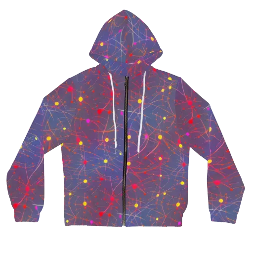 Neon Synapse on a Women's Full-Zip Hoodie