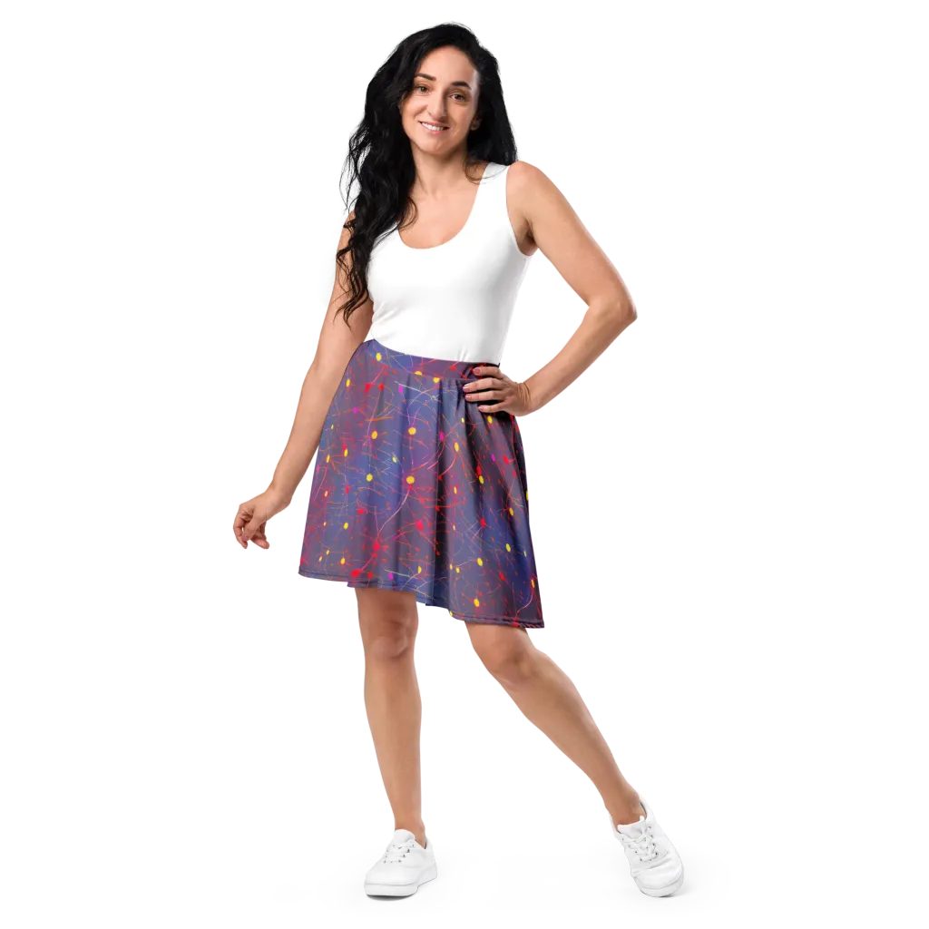 Neon Synapse on Skater Skirt — Front