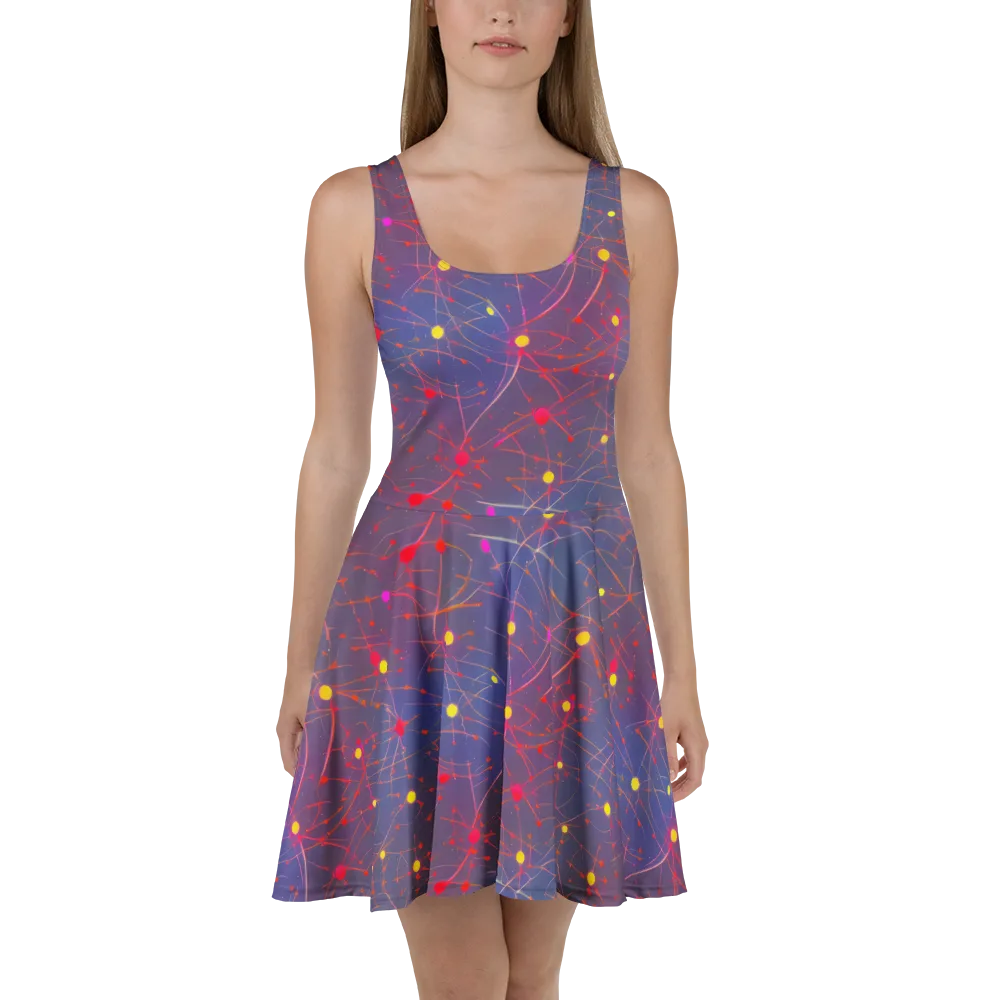 Neon Synapse on Skater Dress — Front