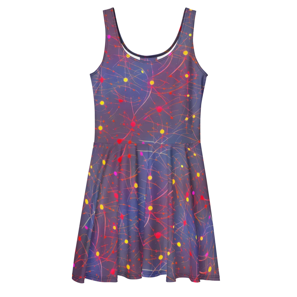 Neon Synapse on Skater Dress — Front