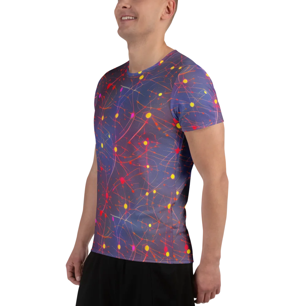 Neon Synapse on Men's Athletic T-Shirt — Left