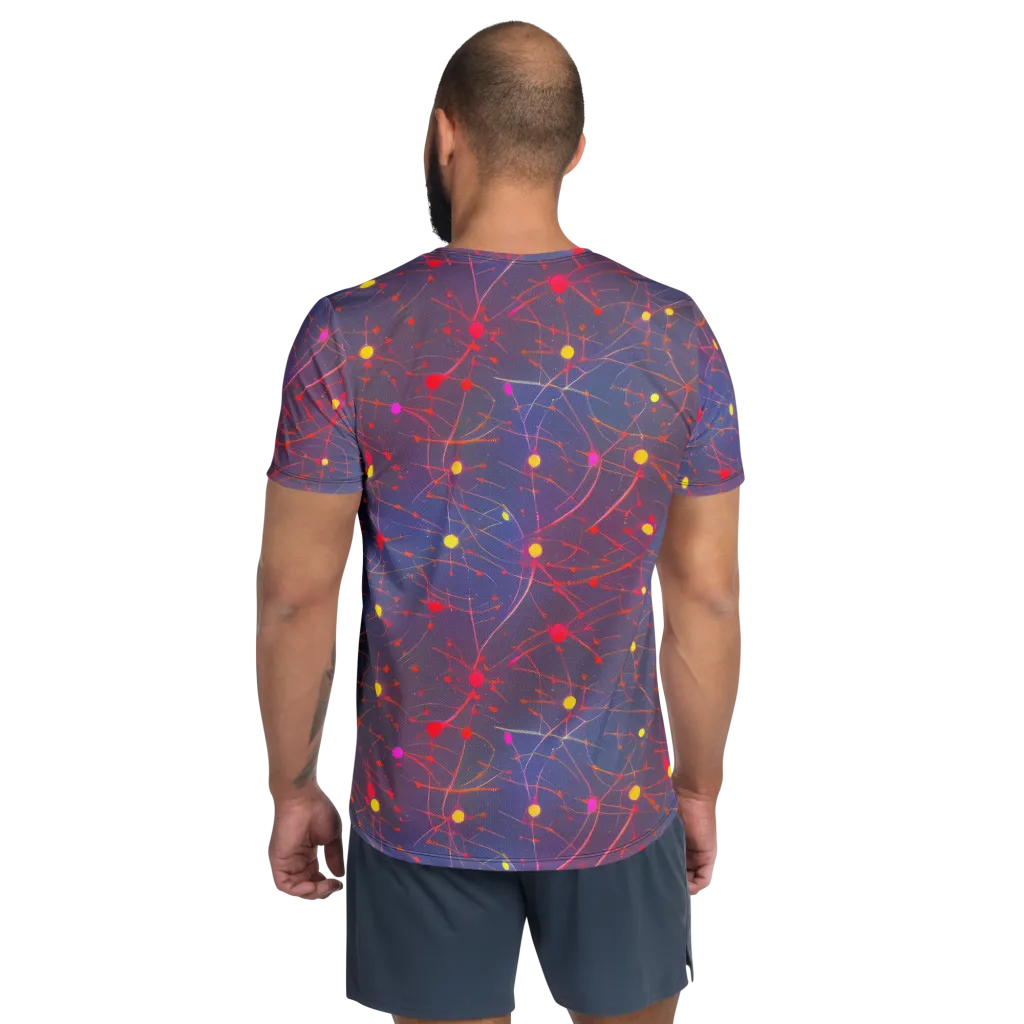 Neon Synapse on Men's Athletic T-Shirt — Back