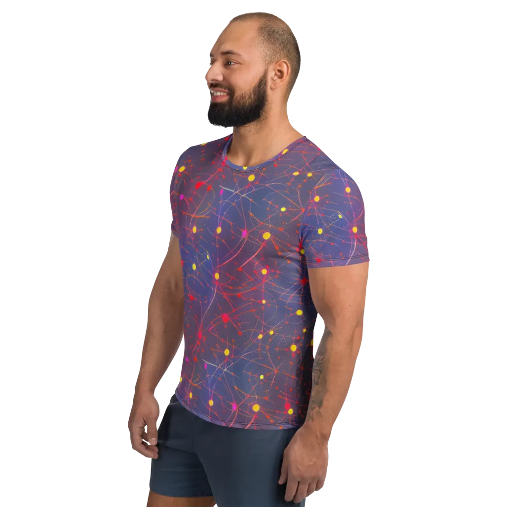 Neon Synapse on Men's Athletic T-Shirt — Left