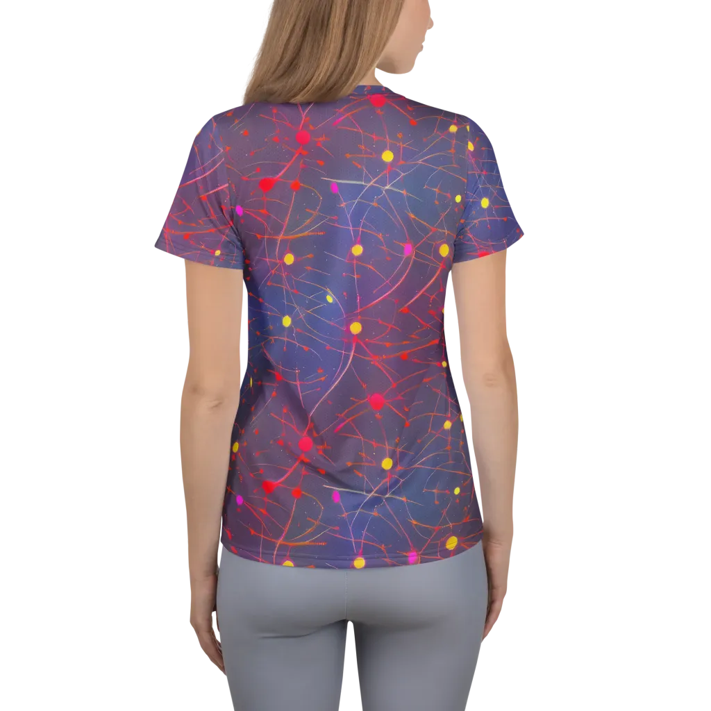 Neon Synapse on Women's Athletic T-Shirt — Back