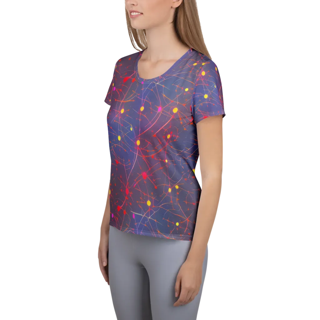 Neon Synapse on Women's Athletic T-Shirt — Left