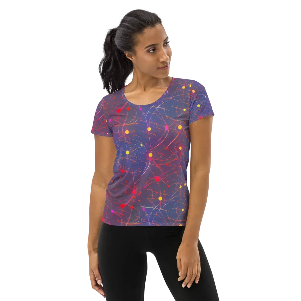 Neon Synapse on Women's Athletic T-Shirt — Front