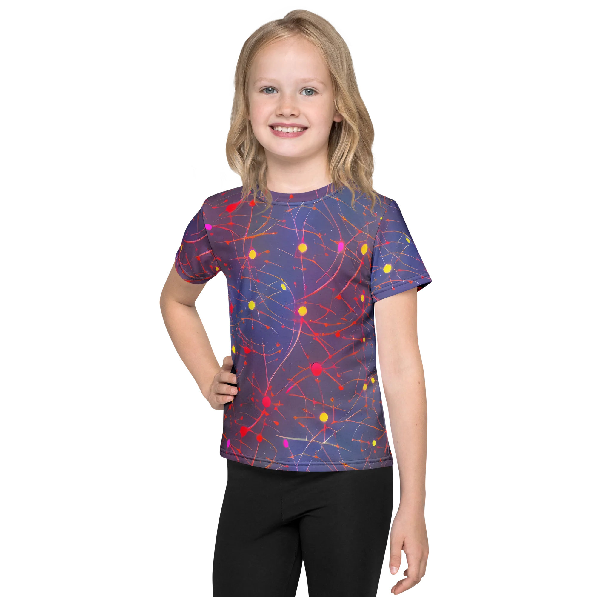 Neon Synapse on Kids Crew Neck T-Shirt — Front