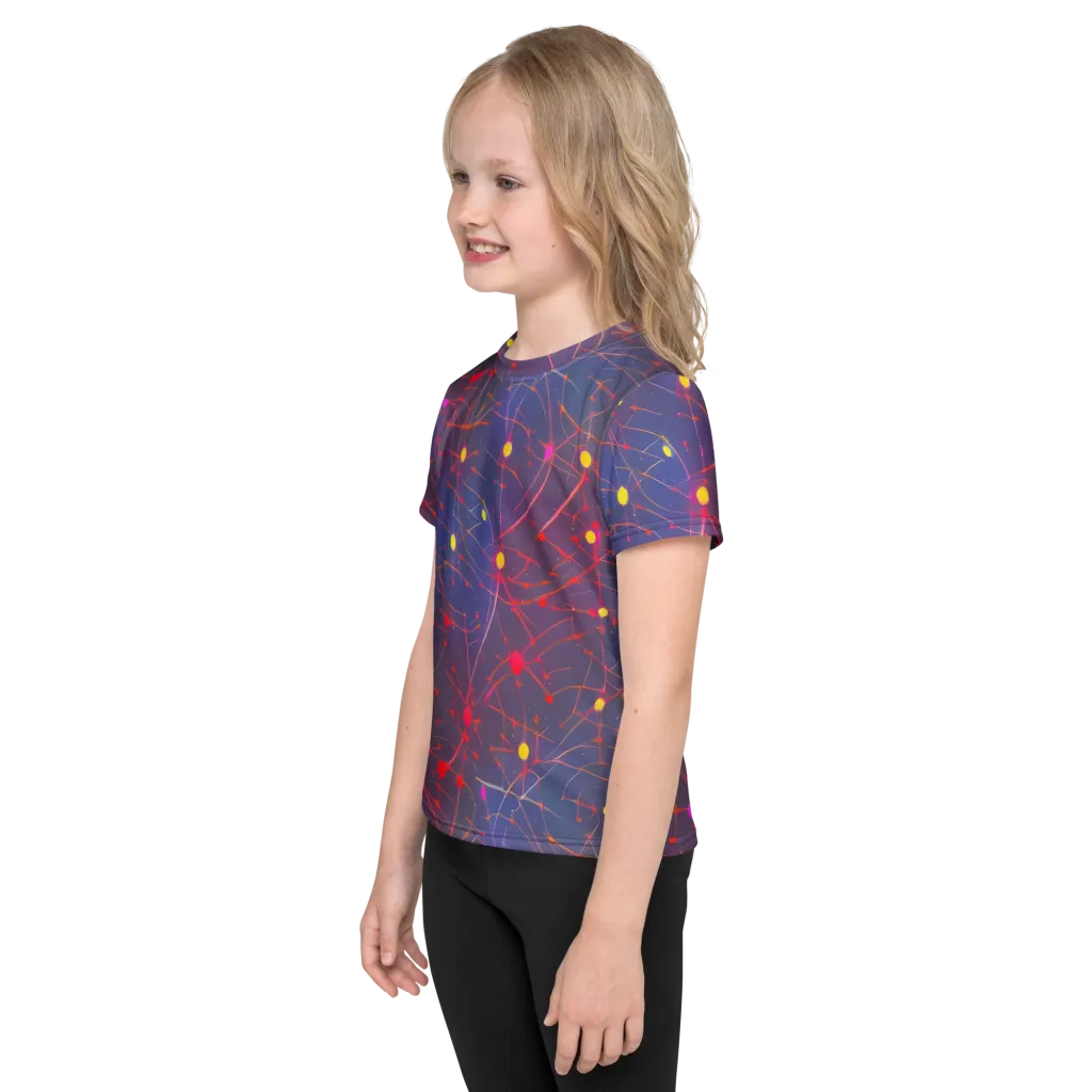Neon Synapse on Kids Crew Neck T-Shirt — Left