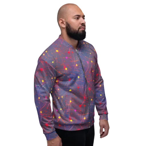 Neon Synapse on a Bomber Jacket