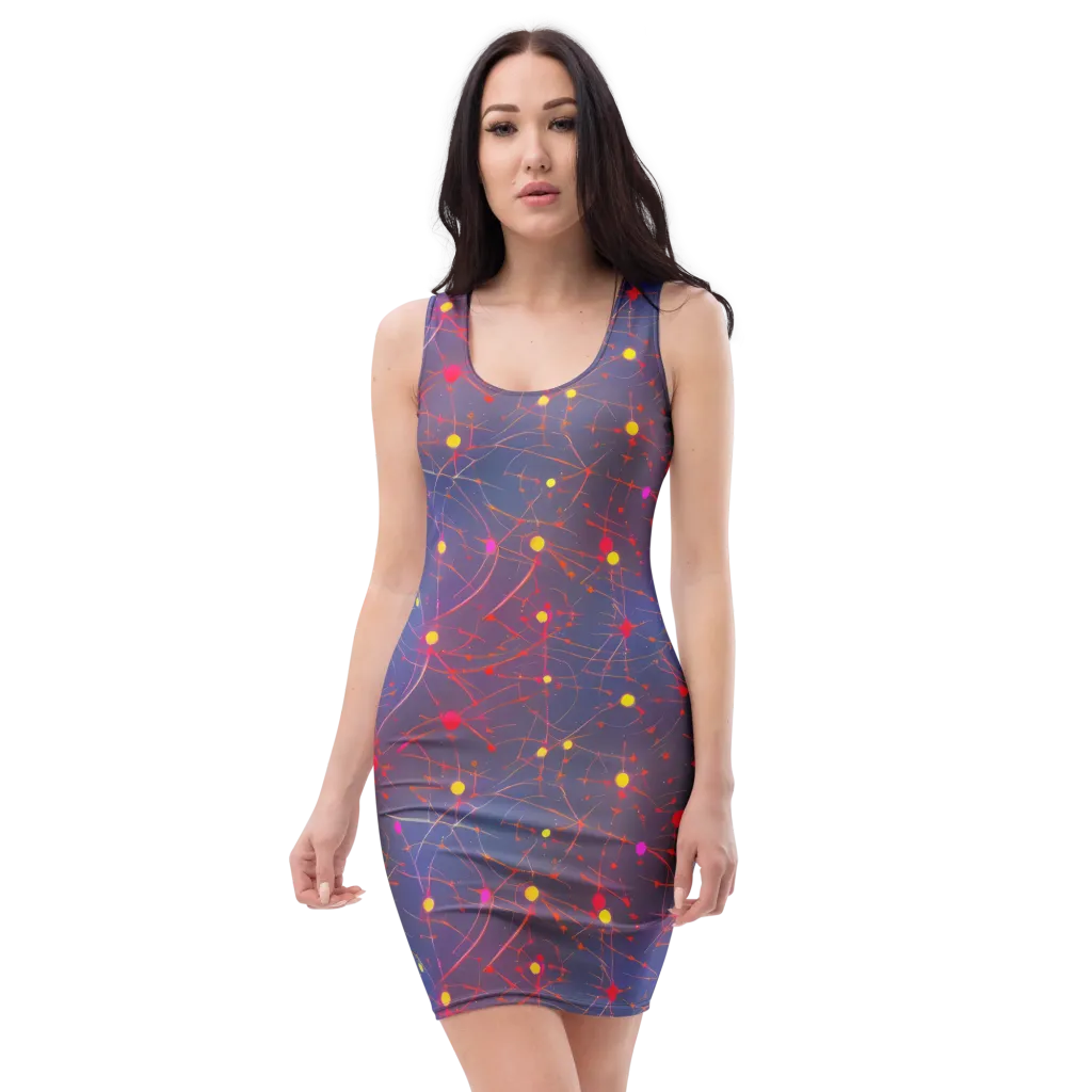Neon Synapse on Bodycon Dress — Front