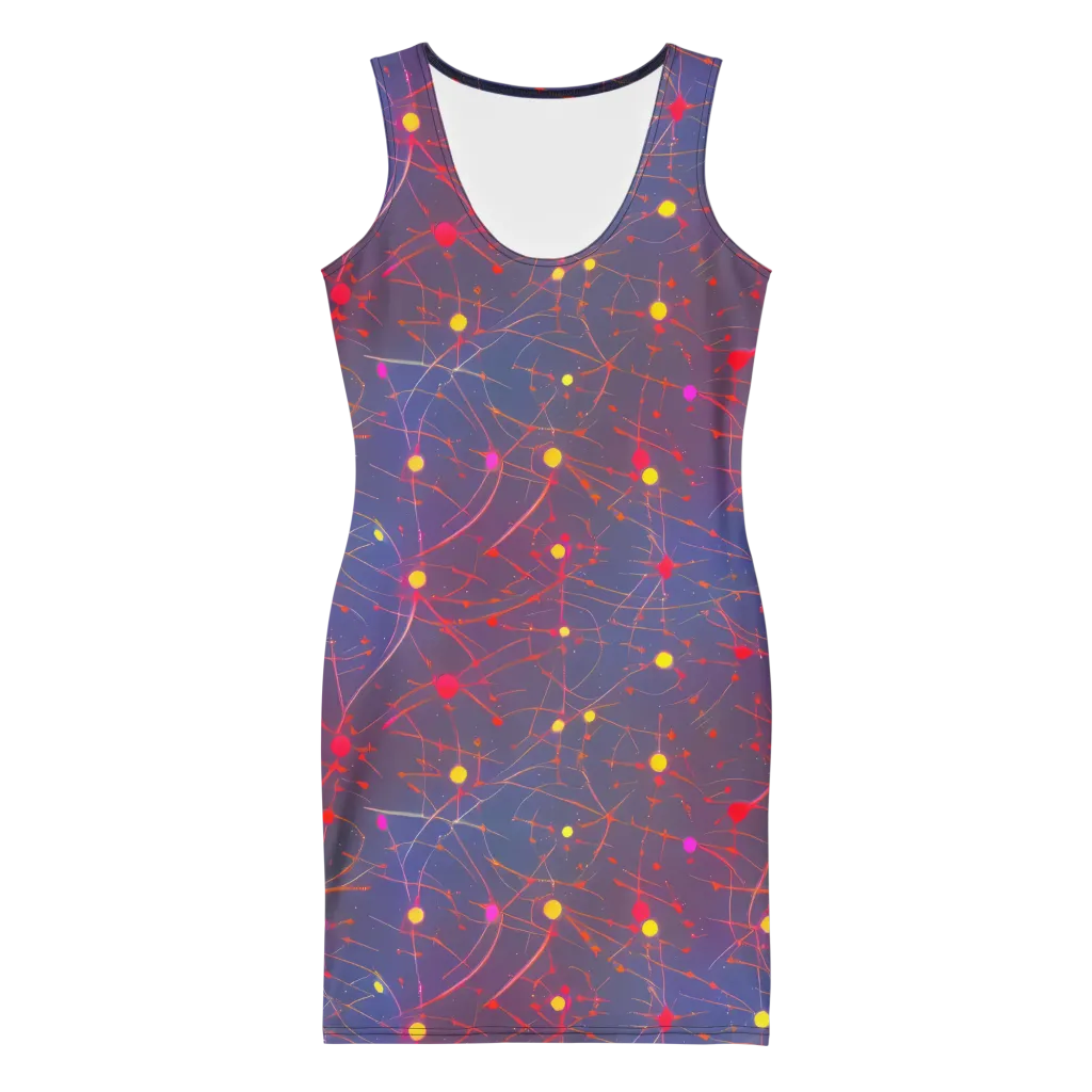 Neon Synapse on Bodycon Dress — Front