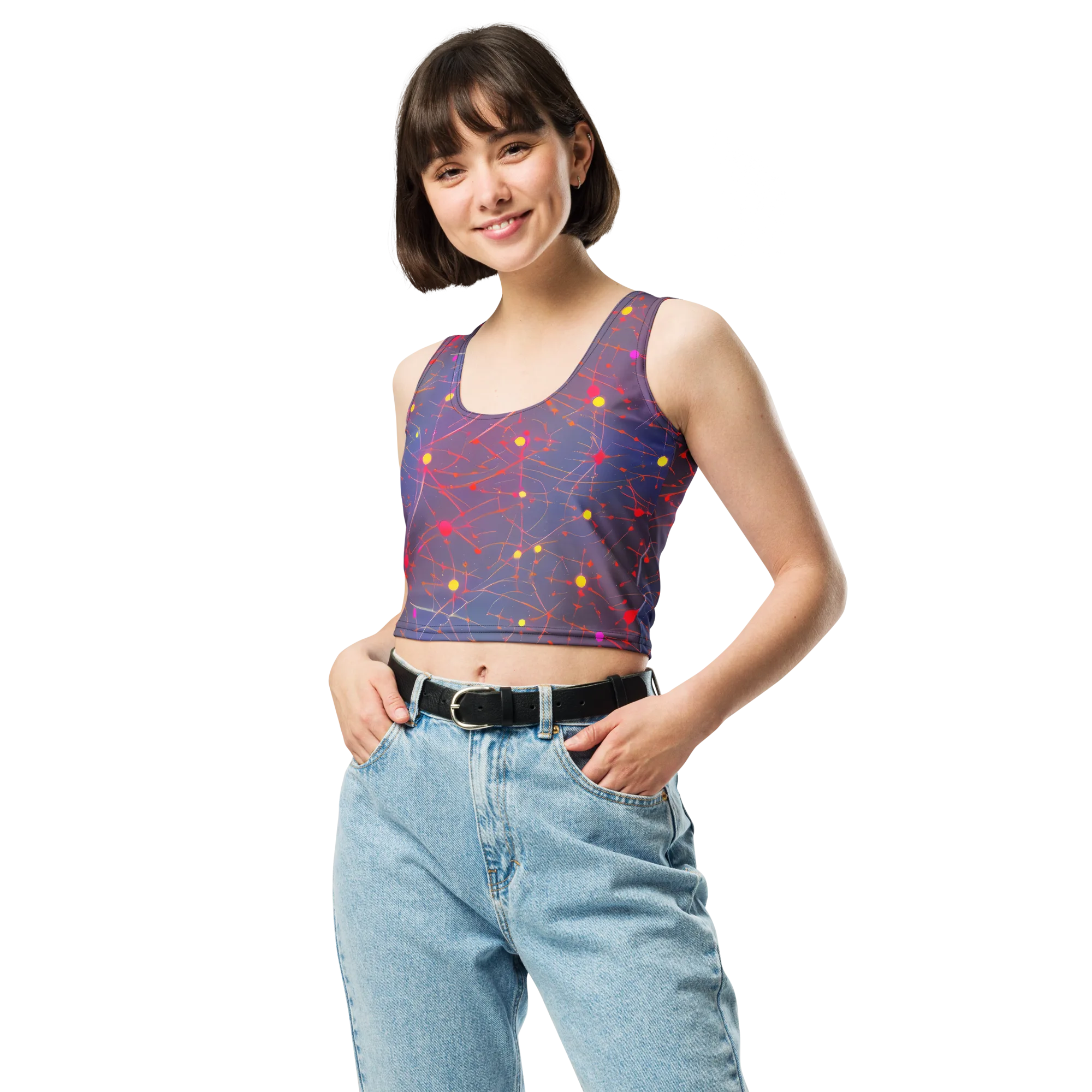 Neon Synapse on Crop Top — Front