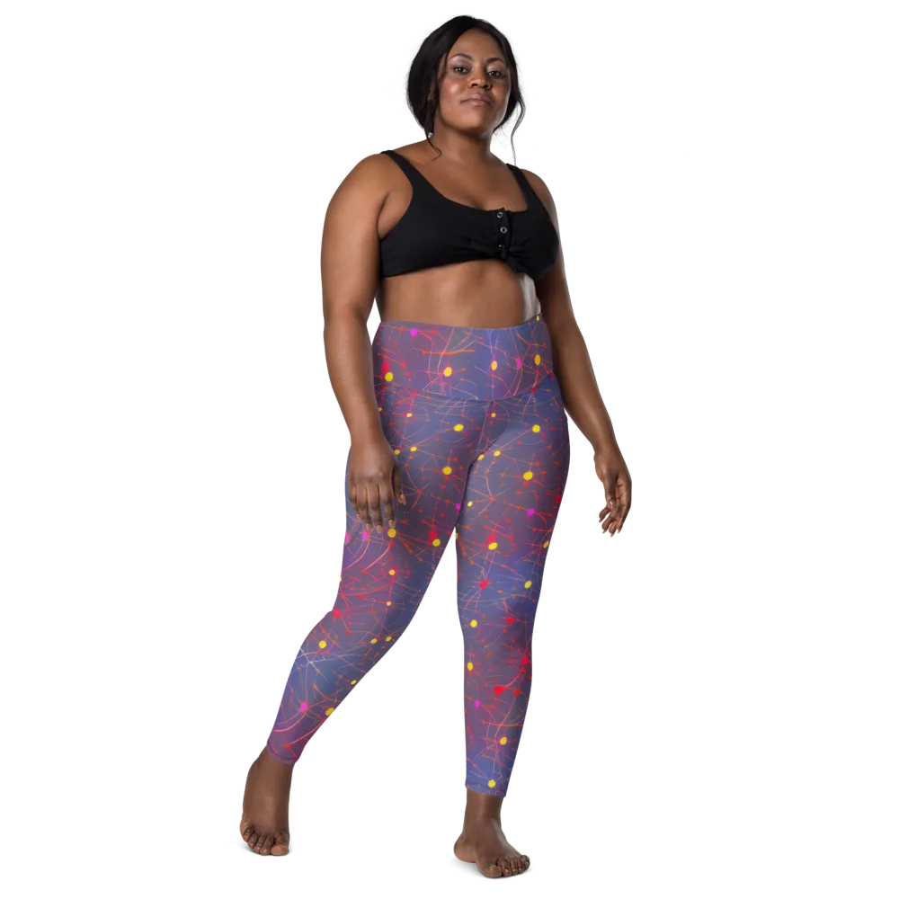 Neon Synapse on Leggings with Pockets — Front