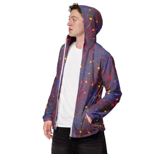 Neon Synapse on a Men's Windbreaker