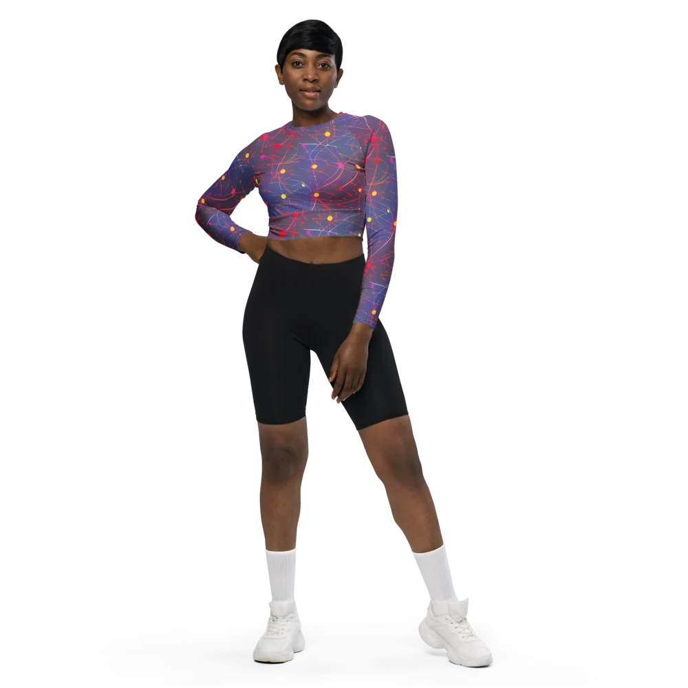 Neon Synapse on Long Sleeve Crop Top — Front