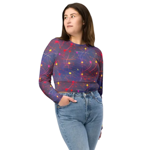 Neon Synapse on a Long Sleeve Crop Top