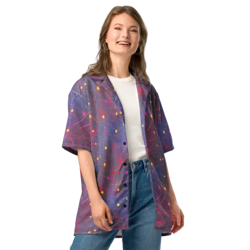 Neon Synapse on a Button Shirt