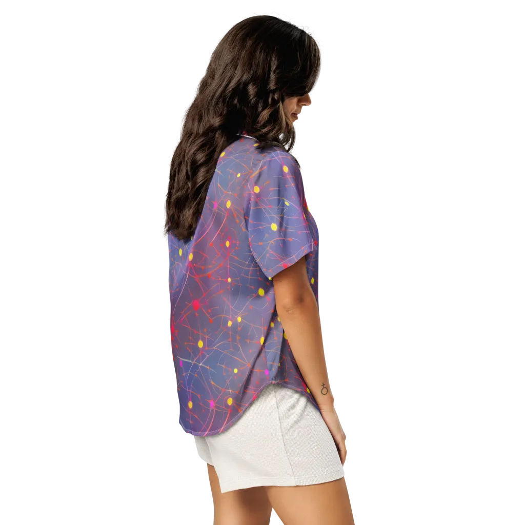 Neon Synapse on Women's Short Sleeve Pajama Top — Right Back