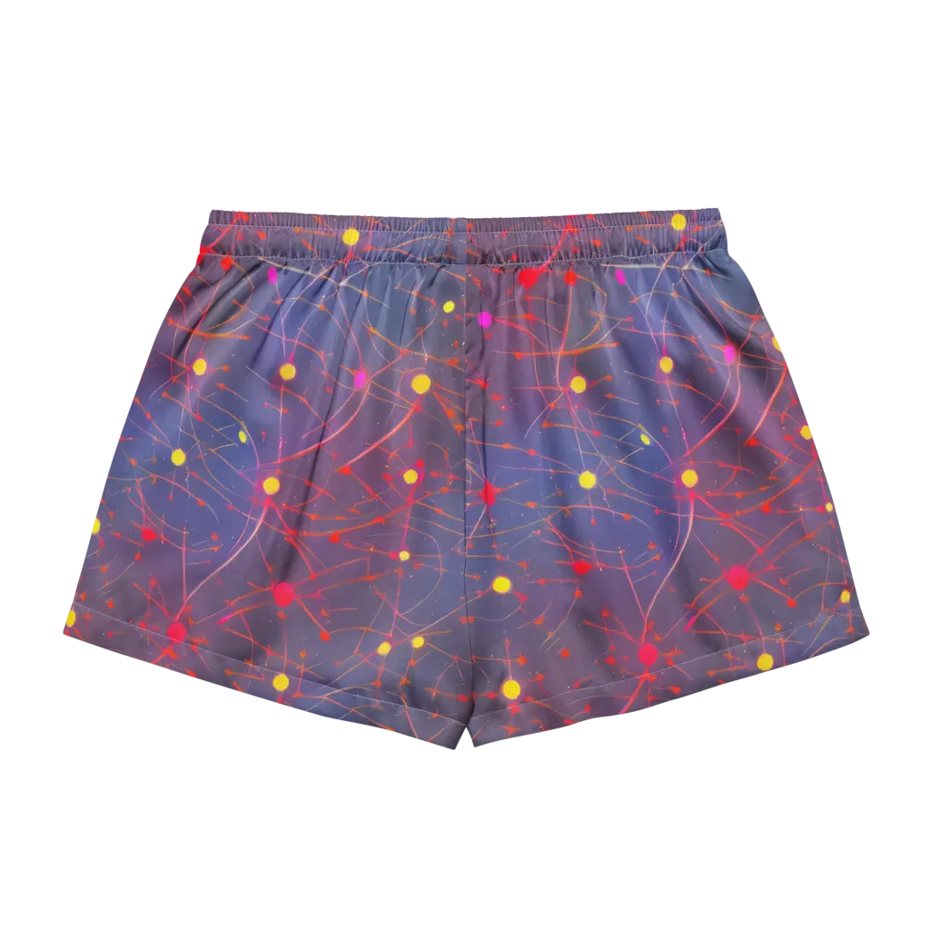 Neon Synapse on Women's Pajama Shorts — Back