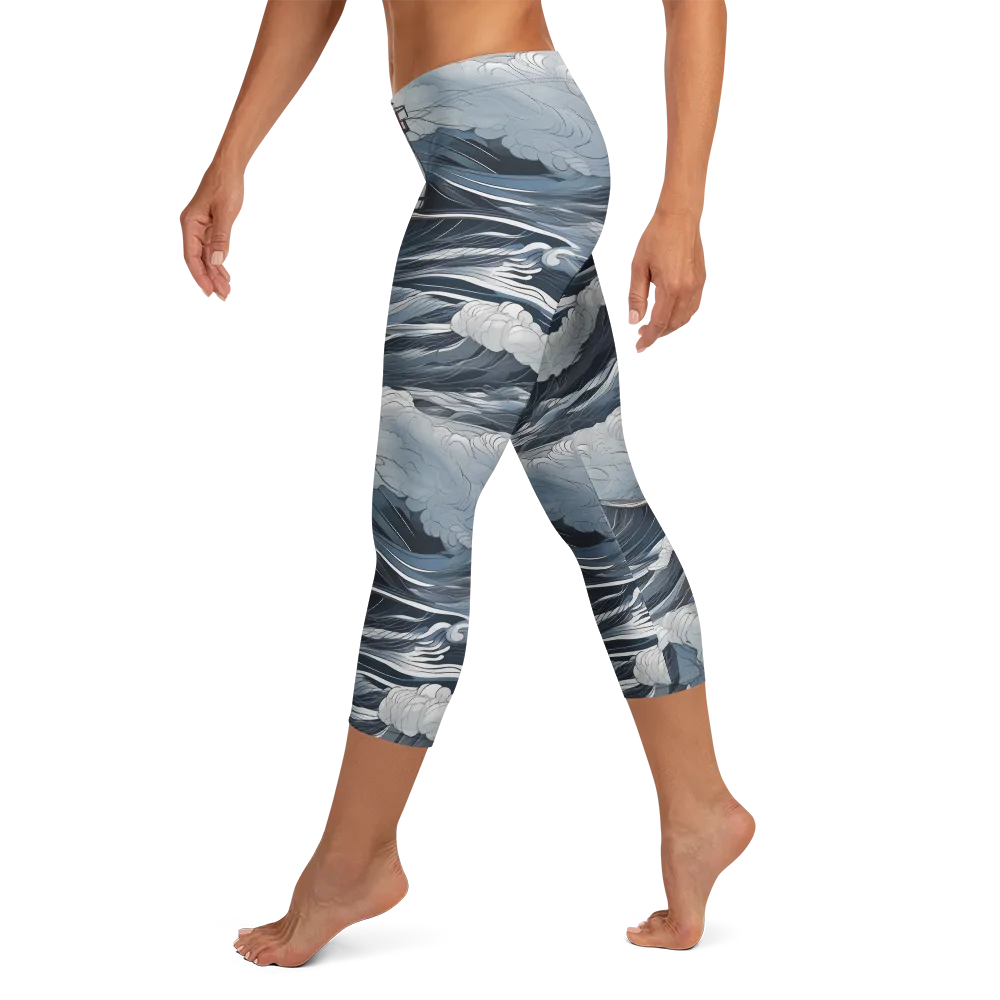 Midnight Lighthouse Capri Leggings on model