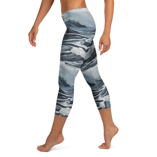 Midnight Lighthouse on a Capri Leggings