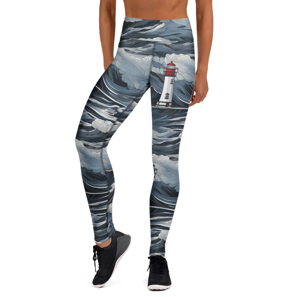 Midnight Lighthouse on Yoga Leggings — Front