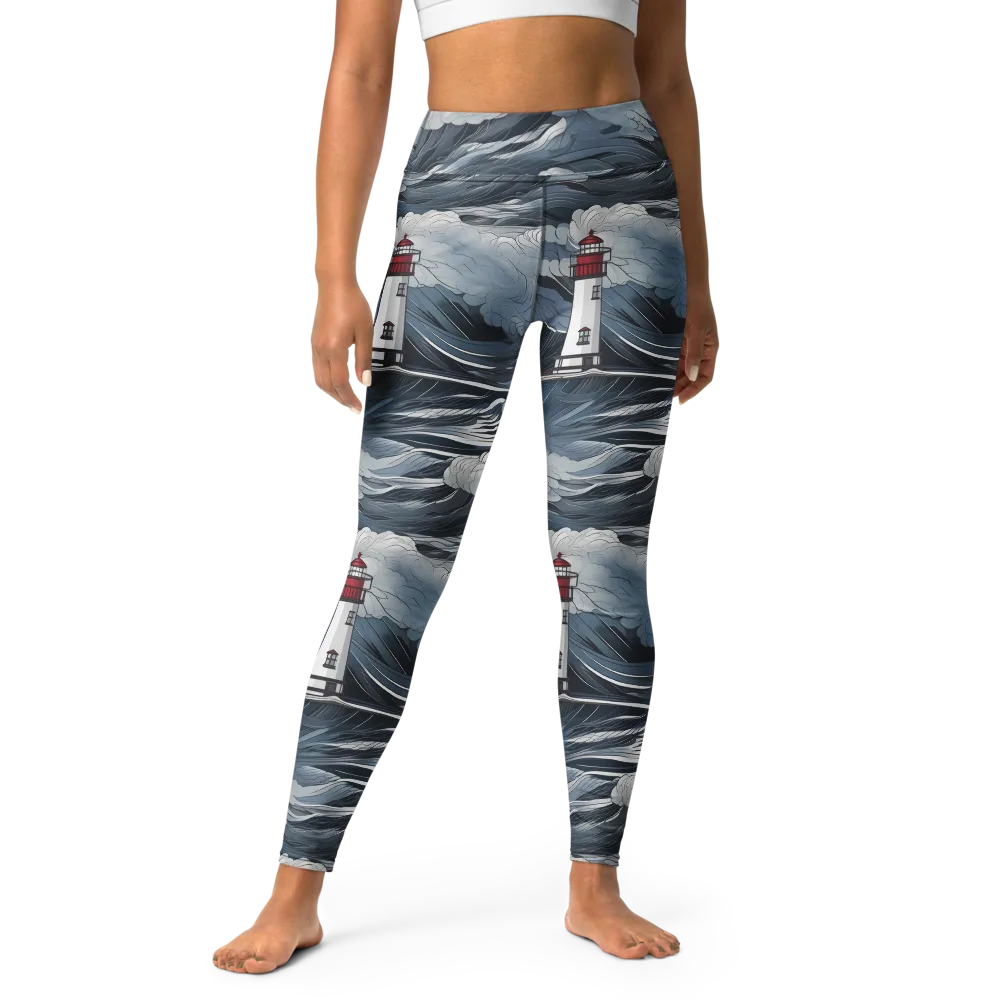 Midnight Lighthouse on Yoga Leggings — Front