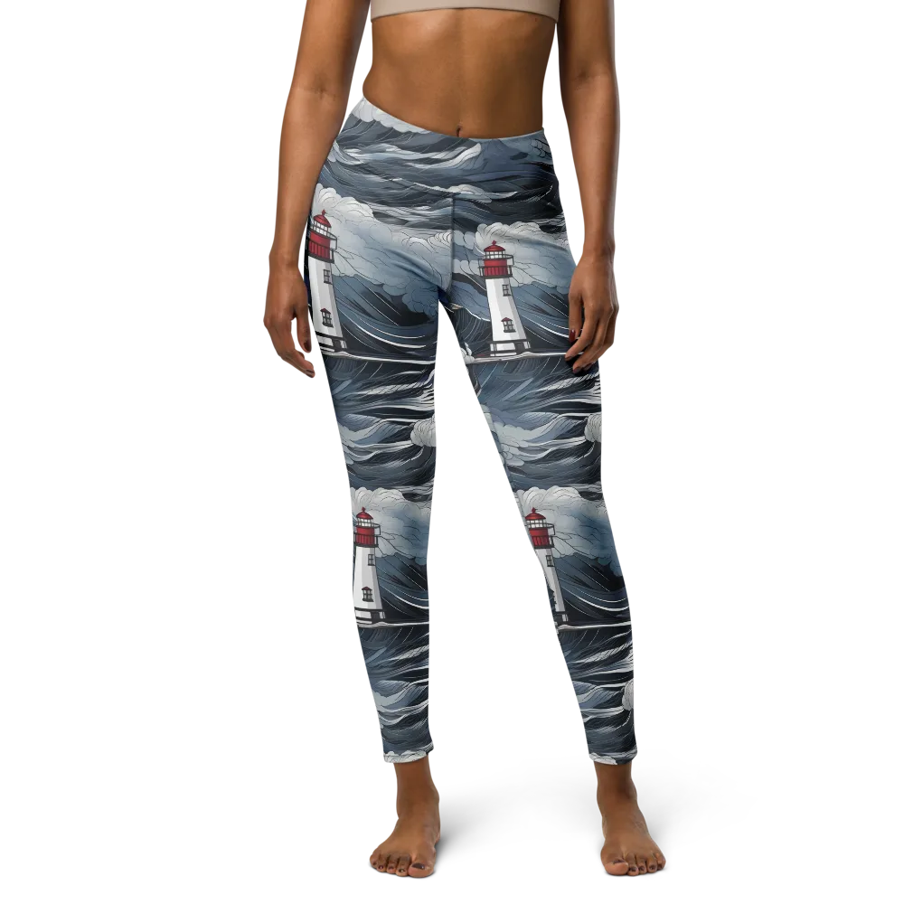 Midnight Lighthouse on Yoga Leggings — Front