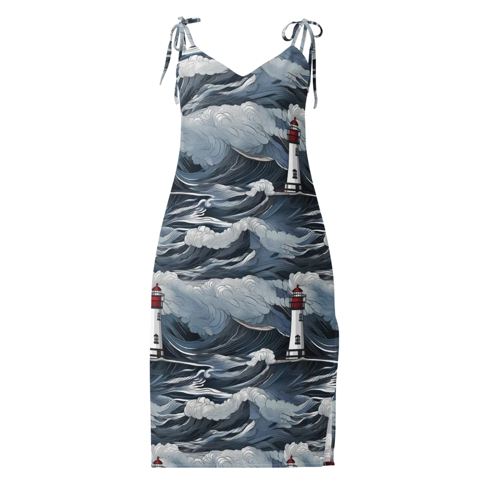 Midnight Lighthouse on Slip Dress — Front