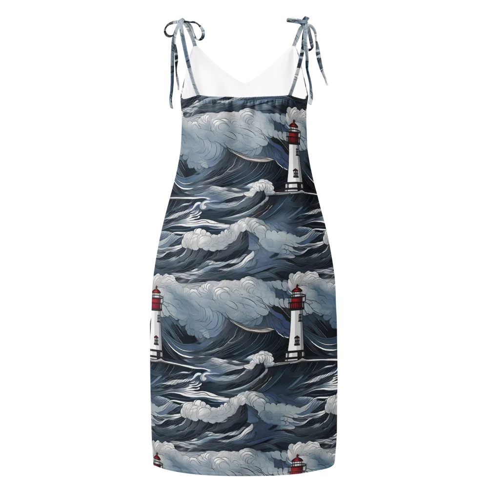 Midnight Lighthouse on Slip Dress — Back