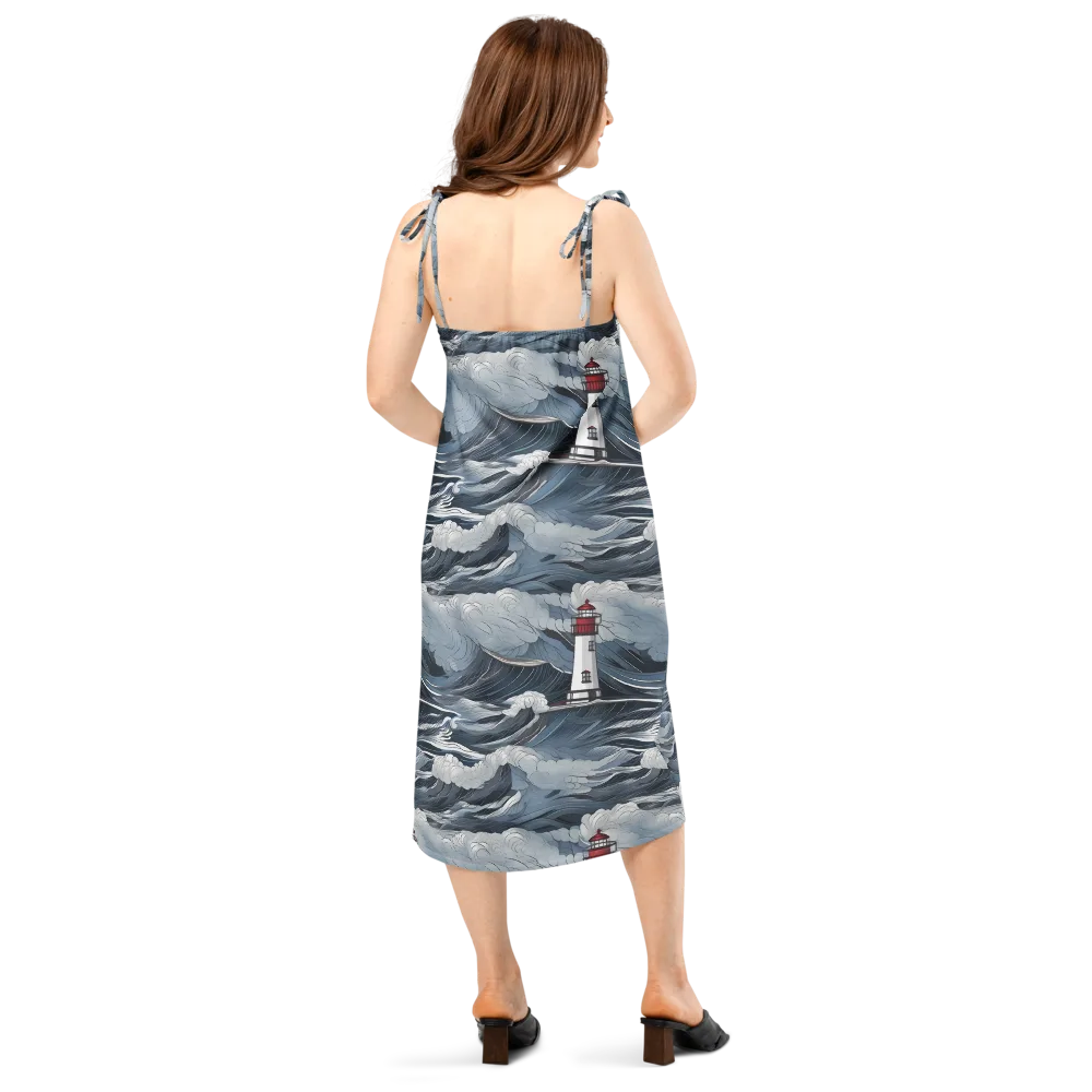 Midnight Lighthouse on Slip Dress — Back