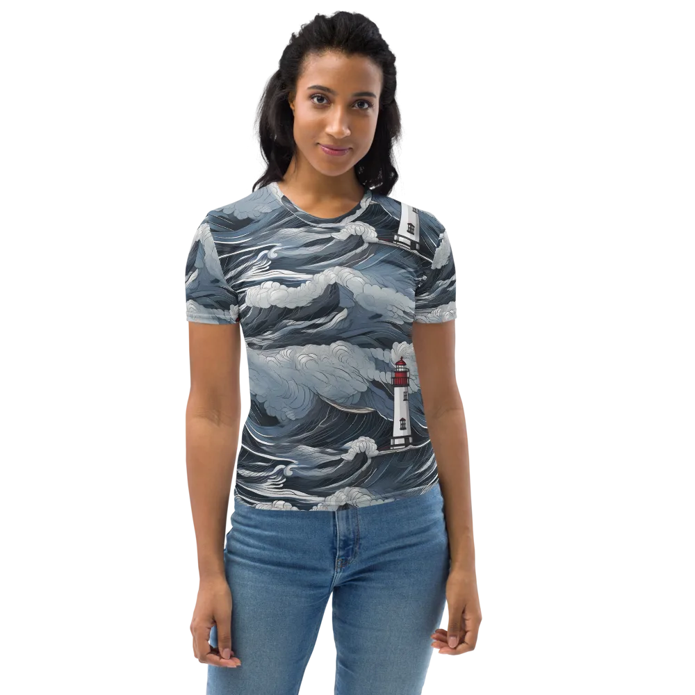 Midnight Lighthouse on Women's Crew Neck T-Shirt — Front