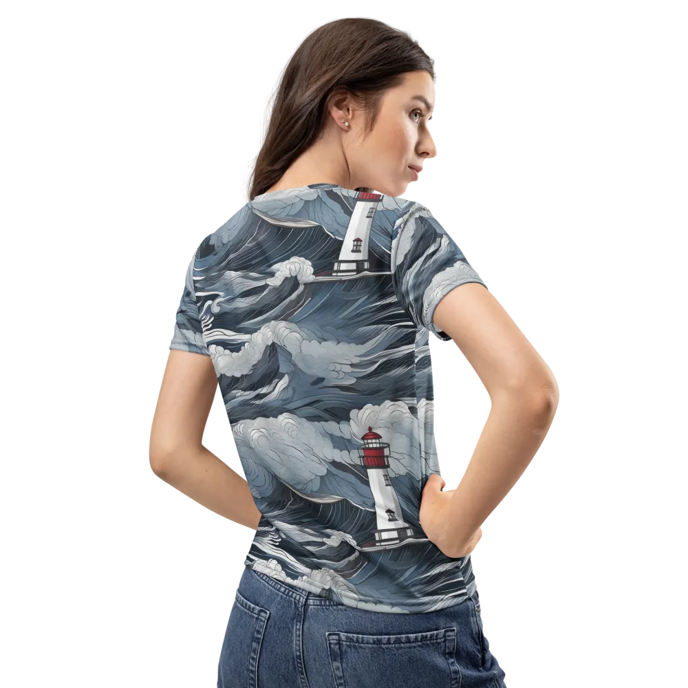 Midnight Lighthouse on Women's Crew Neck T-Shirt — Back