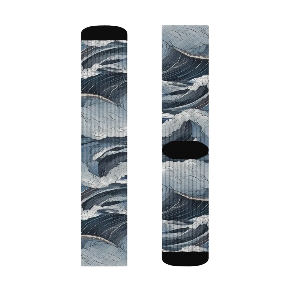 Midnight Lighthouse on Socks — Left Sock