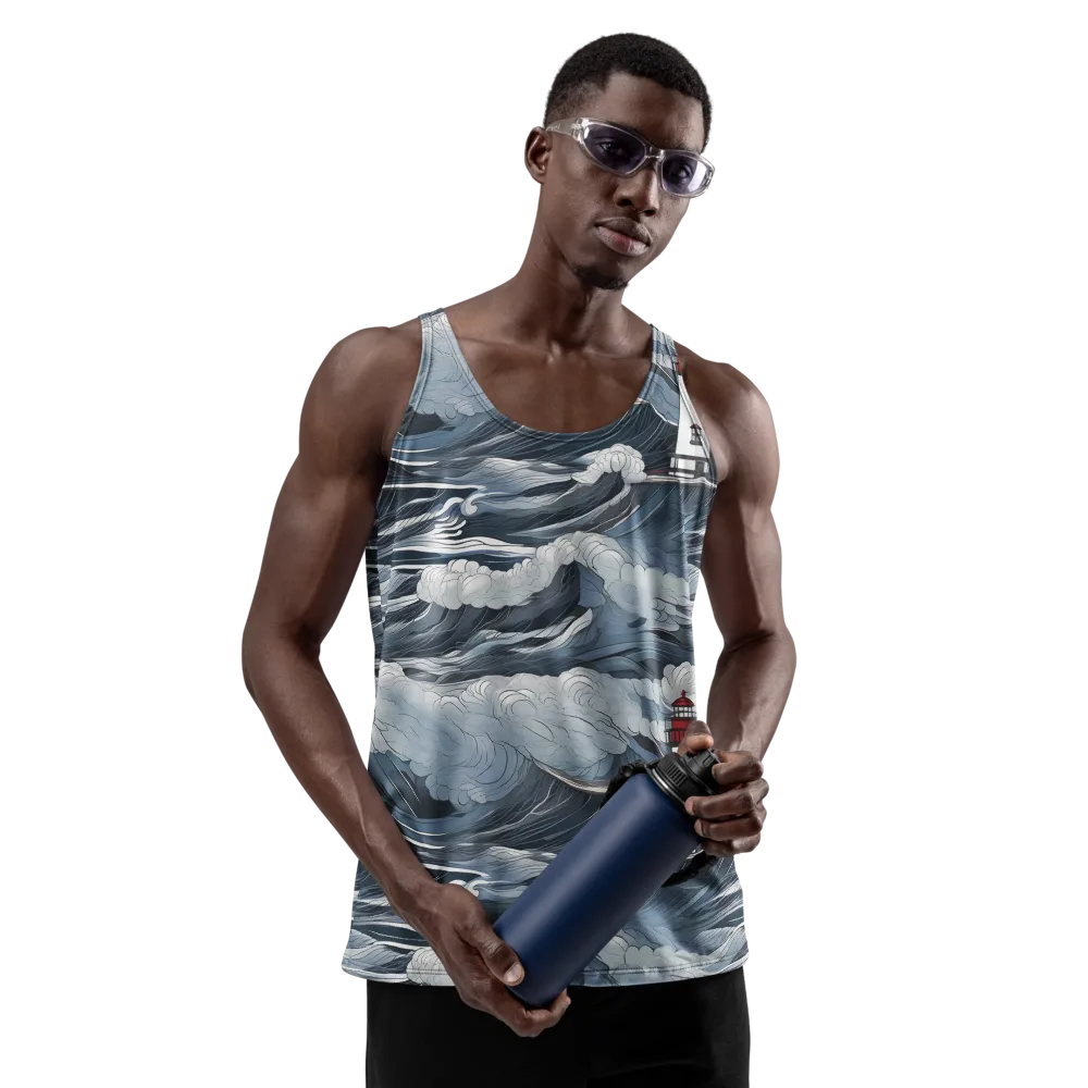 Midnight Lighthouse on Men's Tank Top — Front