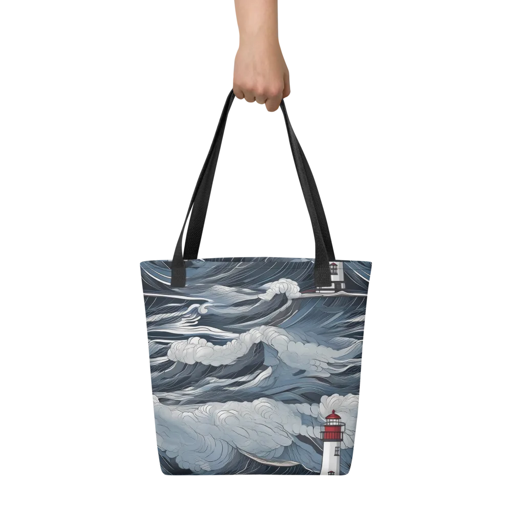 Midnight Lighthouse on Tote Bag — Front