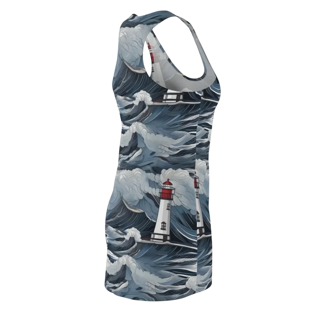 Midnight Lighthouse on Racerback Dress — Back Side