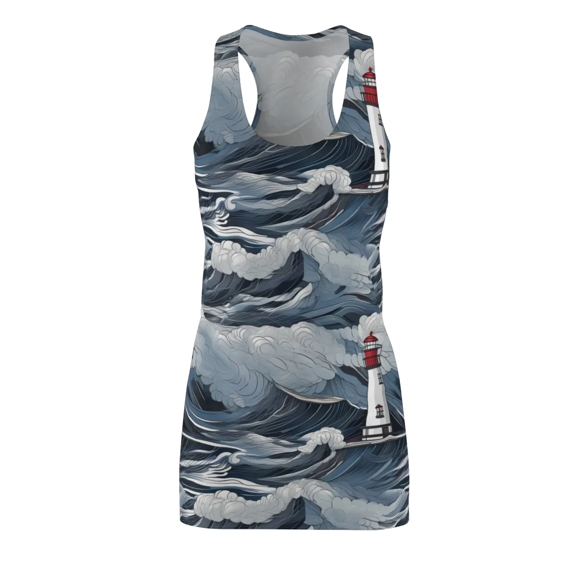 Midnight Lighthouse on Racerback Dress — Front