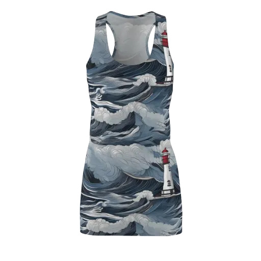 Midnight Lighthouse on a Racerback Dress