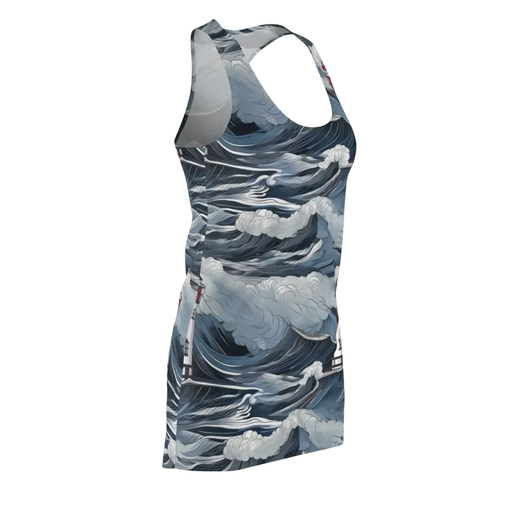 Midnight Lighthouse on Racerback Dress — Front Side
