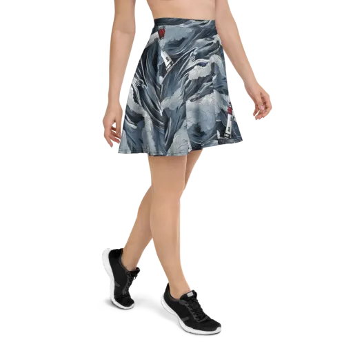 Midnight Lighthouse on a Skater Skirt